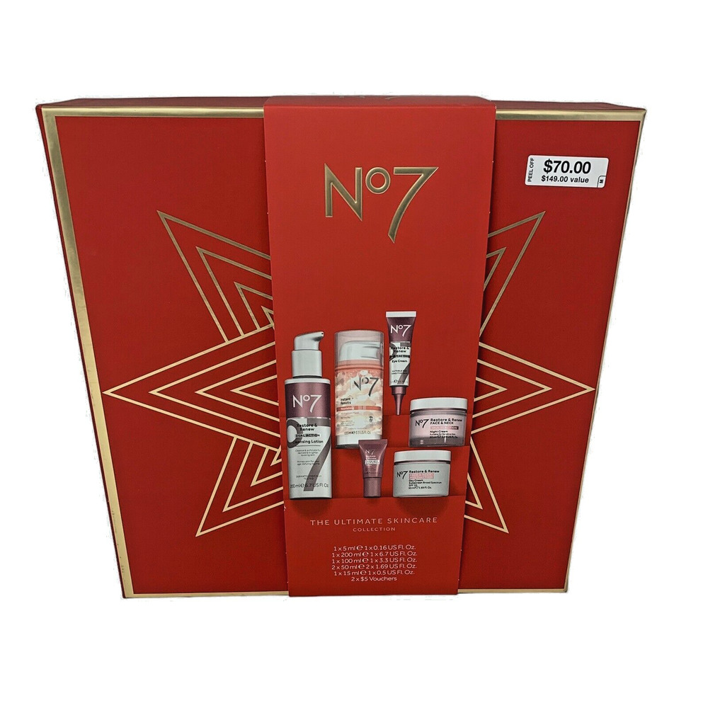 No 7 The Ultimate Skincare Collection Gift Box Restore & Renew Exp. 05/2026 NEW